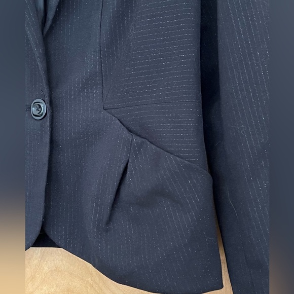 George Me Black Pin Stripe Blazer 6 - Picture 3 of 5